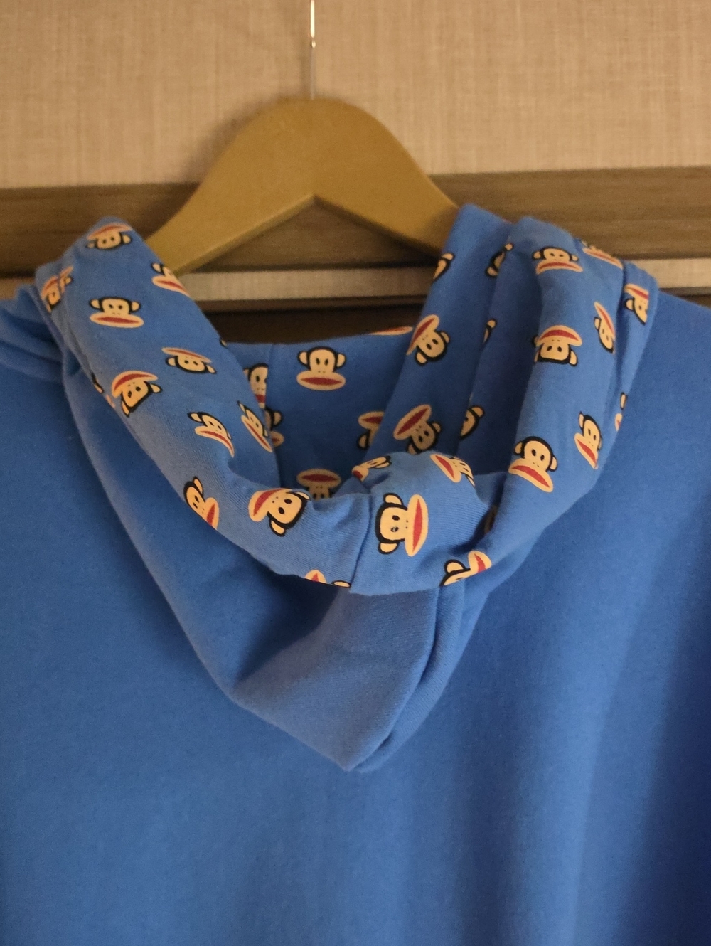 NWOT) BLUE HOODED MONKEY, GRAPHIC PULLOVER SWEATSHIRT, BY PAUL FRANK - Picture 6 of 12